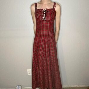 Lip Service Red Plaid Gown